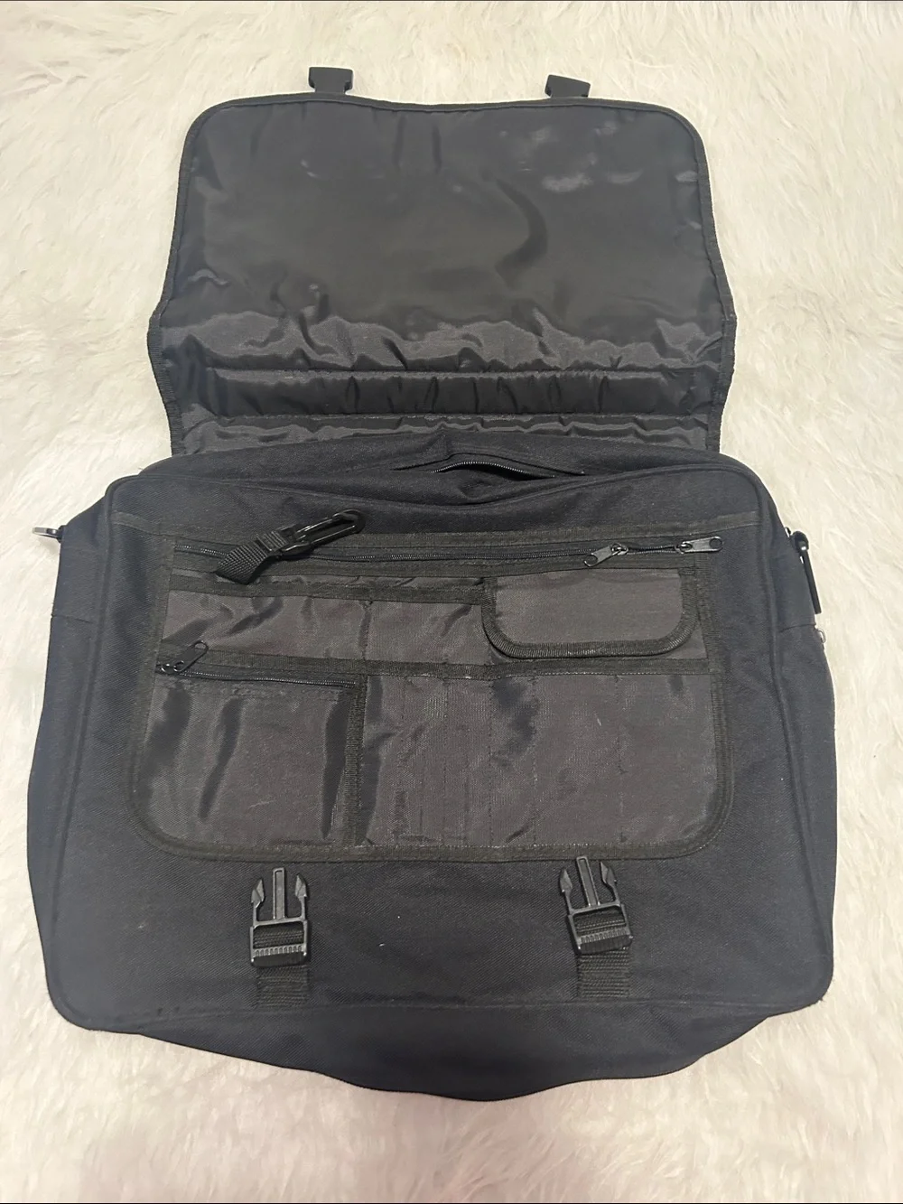 Harley-Davidson Black Canvas Messenger with Orange Logo